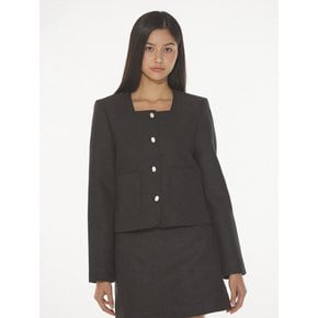 CLASSY BOUCLE TWEED JACKET - BLACK