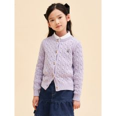 *SSG몰특가*[BEANPOLE KIDS] [Essential] 여아 울 케이블 카디건 - 라이트 퍼플 (BI385AGE1V)