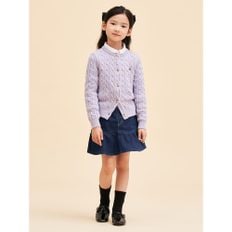 *SSG몰특가*[BEANPOLE KIDS] [Essential] 여아 울 케이블 카디건 - 라이트 퍼플 (BI385AGE1V)