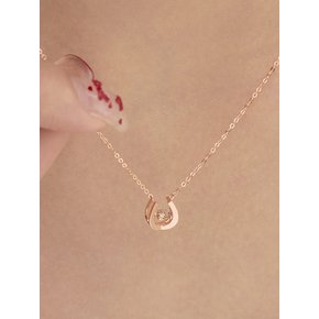 14K 에나 말발굽 꼬냑 다이아몬드 댄싱스톤 목걸이