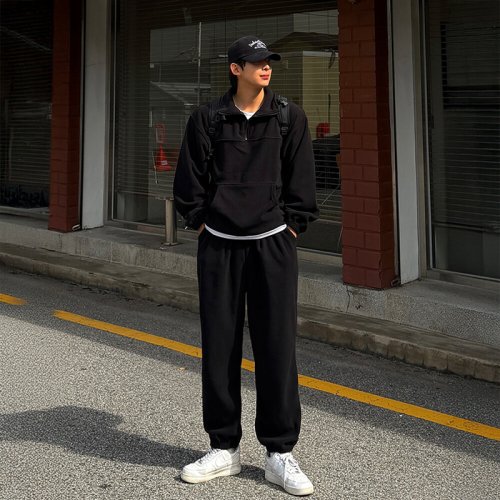 클라쓰업 / 엠퍼 남자 루즈 오버핏 헤비 후리스 트레이닝 세트 셋업