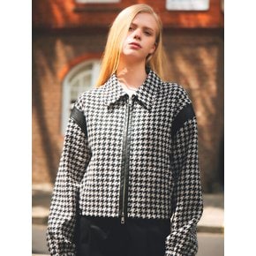 Houndstooth Contrast Blouson (BE&BKCHECK)