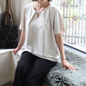 T57326 제니 V넥 통소매 볼륨 블라우스 60대 엄마옷