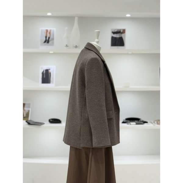 [여주점] 여성 미니 헤링본 원 버튼 울 자켓 (L254PSF037)