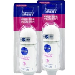 데오드란트 롤온 엑스트라 브라이트 50ml x2개 72시간 체취케어