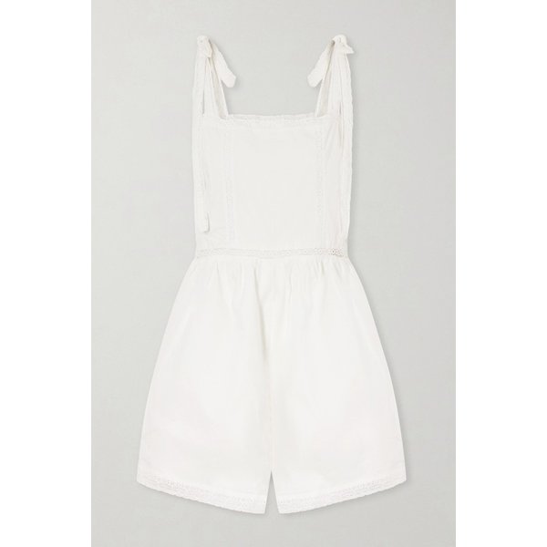 페이스풀 에밀리아 레이스 트림 코튼 플레이수트 화이트 46376663163043584