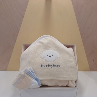 블루독베이비 YE)구름강아지 뱀부목욕타올,양말 선물세트(45970-AHA-02+45170-011-05)