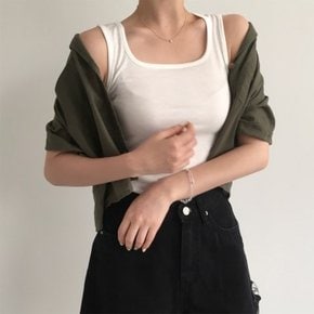 여자 여름 민소매 라운드넥 기본 흰나시 검정나시
