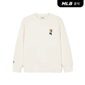 MLB [코리아공식]바시티 메가베어 오버핏 맨투맨 NY (Cream)