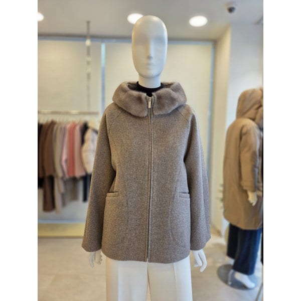 [여주점] [더 아이잗] 여성 밍크 퍼 카라 집업 재킷 (IRCA3FS151)