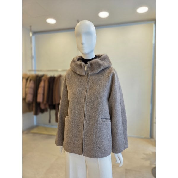 [여주점] [더 아이잗] 여성 밍크 퍼 카라 집업 재킷 (IRCA3FS151)