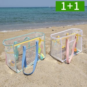 OMT 1+1 투명 방수 비치백 대형 PVC 여름 물놀이 수영 해변 바캉스 가방