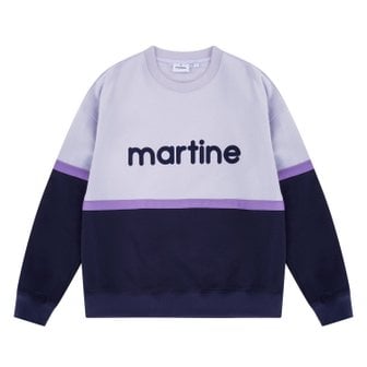 MARTINE GOLF [정상가 258000원]여성 컬러블럭킹 맨투맨 퍼플 (QW0DKS10483)