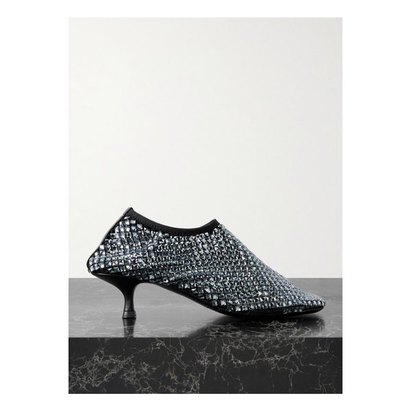 크리스토퍼 에스버 미네트 가죽 트리밍 크리스털 장식 메시 펌프스 46376663162926328