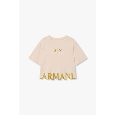 ARMANI EXCHANGE 여성 샤이닝 엠브로이더리 로고 티셔츠 A424130026000