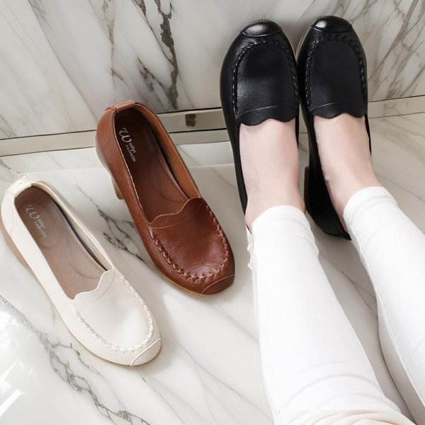 [옷자락] 여성 단화 웨이브 스티치 블로퍼