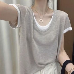 제레잇 레이어드 반팔 티셔츠