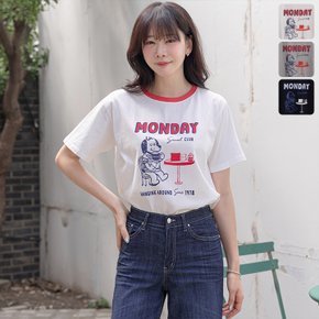 먼데이 프린팅 반팔 티셔츠
