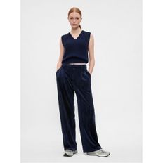 리사이클 이지 크링클 벨벳 Trousers 다크 인디고 블루 9636575