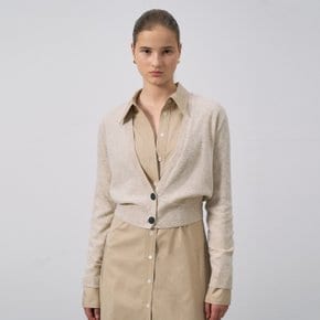 / Cashmere V-neck Crop Cardigan