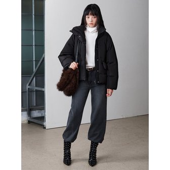 구호 플러스 Signature Outpocket Short Puffer Down  Black (KE5X38M015)