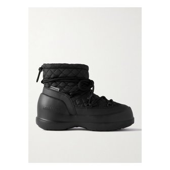 MOON BOOT 문부츠 메차루나 미드 고무 퀼팅 셸 스노우 부츠 블랙 46376663162976162