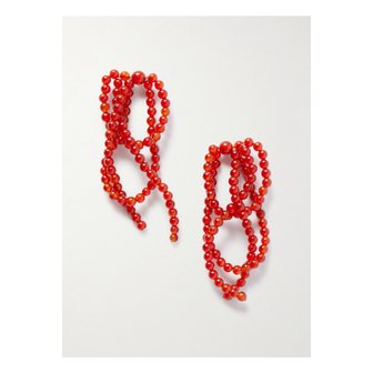 COMPLETEDWORKS 컴플리티드워크  실버 마노 비즈 이어링 레드 1647597357856260