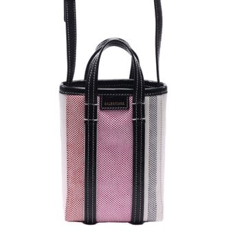 발렌시아가 22FW 여성 BARBES 라피아 스트라이프 스몰 토트숄더백 (693793_2107S_5865_22F)