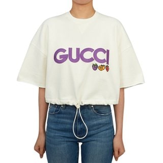 구찌 [부산점] 여성 크롭 반팔티셔츠 773722 XJF8P 9088
