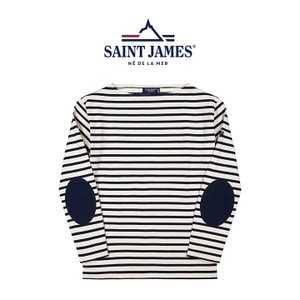 세인트제임스 길도R 엘보패치 긴팔티셔츠 에크루마린 (아이보리+네이비) SAINT JAMES