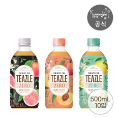 티즐 제로 자몽블랙티/제로 피치우롱티/제로 유자그린티 500ml 10펫