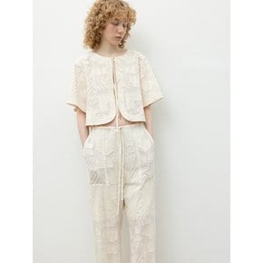 Jacquard Pattern Wide Pants_Ivory