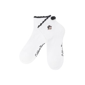 (WOMEN) Shirring Pompom Socks_G6LAX25122BKX