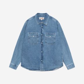 박시 웨스턴 데님 셔츠 라이트 데님 Stussy Boxy Western Denim Shirt Light Denim