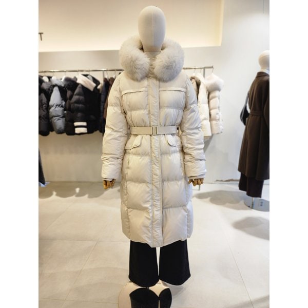 [여주점] [JJ 지고트] 여성 폭스퍼 벨티드 구스다운 롱 점퍼 GRCM2PD901