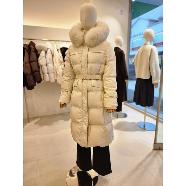 [여주점] [JJ 지고트] 여성 폭스퍼 벨티드 구스다운 롱 점퍼 GRCM2PD901