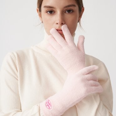 리끌로우 FLUFFY LOGO GLOVE PINK
