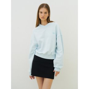 V-neck cotton logo sweatshirt (sky)