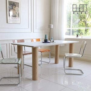 끌레오 메리 4인용 포세린 세라믹 무늬목 식탁 테이블 1500 CL484