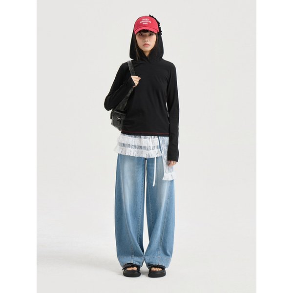 Slim-fit Hood T-shirt LFTAX25455BKD