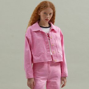 Washing Crop Jacket Pink