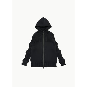 샵아모멘토 CFCL 24FW fluted hoodie jacket, black