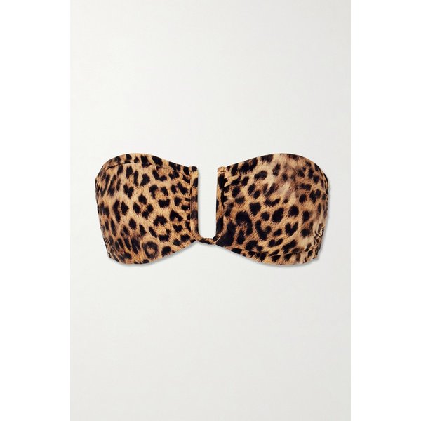 멜리사 오다바시 프라하 레오파드 프린트 밴듀 비키니 탑 46376663163011808