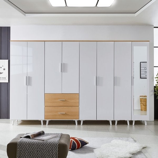 [동서가구] 라미 3200 2단 서랍 거울반문 옷장 세트 DF923460