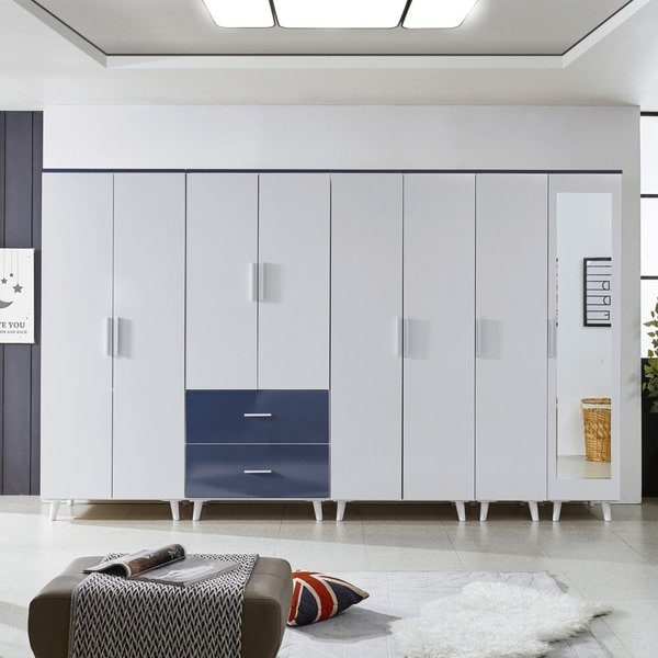 [동서가구] 라미 3200 2단 서랍 거울반문 옷장 세트 DF923460