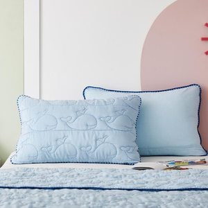 모던하우스 풍기인견모달 고래퀼팅 베개커버 40x60 블루
