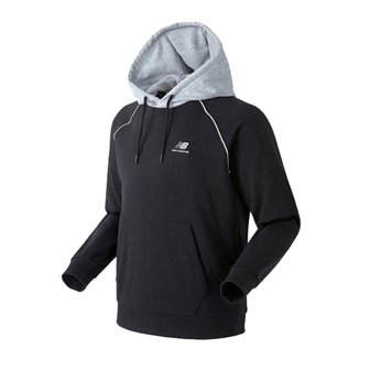 뉴발란스 UNI 공용 N로고 등판 후드티 (NEW BASIC FIT) 긴팔티 NBN0A12013-BK