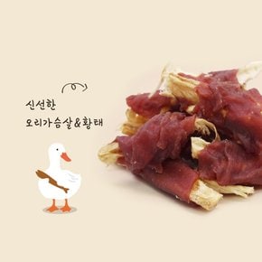 조이펫 건강한육포 강아지간식 풍미가득 오리말이 황태 160g