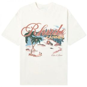 Rhude 루드 Cannes 비치 티셔츠 - 빈티지 화이트 RHSS24TT02012611