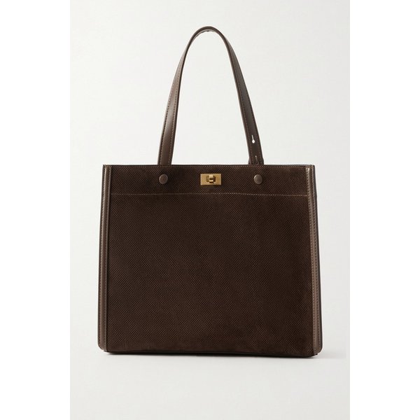 모티머 스몰 가죽 퍼포레이티드 스웨이드 토트백 46376663162892970